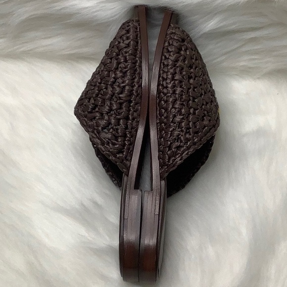 🤎LIKE NEW (w/ COA) TOD'S Brown Raffia Buckle Flat Sandals - Picture 14 of 16